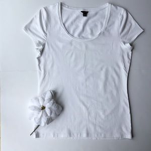 Ann Taylor Cotton/Modal White Tee Shirt